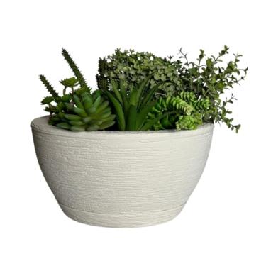 Imagem de Vaso Bacia Cuia P/plantas Decorativa Luxo Terrário Jardim C/prato (Branco)