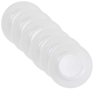 Imagem de Jogo Kit 6 Prato De Melamina Sobremesa Redondo Branco 20cm Restaurante