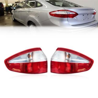 Imagem de YAENSYB Conjunto de luz traseira de para-choque traseiro para Ford Fiesta Sedan 2013-2015 Lâmpada de seta de freio esquerda e direita