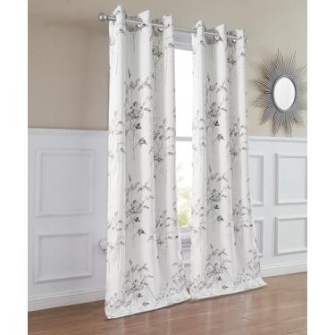 Imagem de Cortinas escurecidas para quarto e sala de estar, conjunto de 2 painéis, 96,5 cm x 213,4 cm (total de 193 cm de largura), controle de luz e privacidade, semiescurecido, lavável na máquina, ilhós de