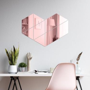 Imagem de Espelho Decorativo Formas Geométricas Rose - Inove Papéis de Parede