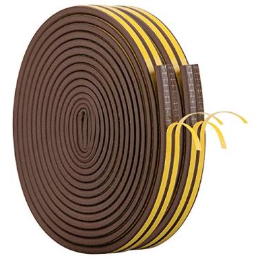 Imagem de Faixa de vedação de isolamento para portas e janelas, tira de vedação de porta de espuma autoadesiva, faixa de vedação à prova de som, bloqueador de pressão de intempéries Epdm, total de 165 m de comprimento, Brown