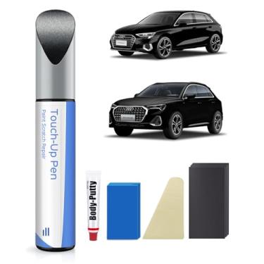 Imagem de PARTS4EV Mythos Black Metallic(LY9T/0E) Kit de reparo de tinta de retoque compatível com Audi - Kit DIY combina exatamente lascas e cortes