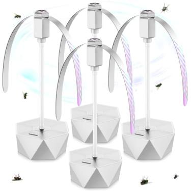 Imagem de PIMAG Ventiladores de moscas para mesas, ventilador repelente de moscas ao ar livre e interno mantém moscas longe, ventiladores repelentes de moscas para mesas com lâminas holográficas para
