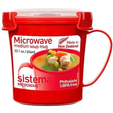 Imagem de Sistema Caneca de sopa de microondas | Recipiente de alimento de micro-ondas de 656 ml com ventilação de liberação de vapor | Livre de BPA | Vermelho/Transparente | 1 unidade [1107]