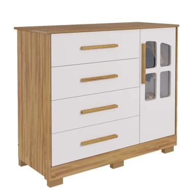 Imagem de Cômoda Bebe Moveis Peroba Charlo Dorabelly 04 gav Elo MDF