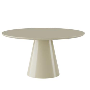 Imagem de Mesa De Jantar Cone Redonda 140 Cm Laca Off White