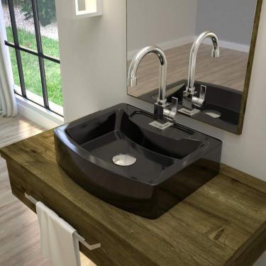 Imagem de Kit 2 Cubas Para Banheiro Rt41w Retangular Aria Compace Preto