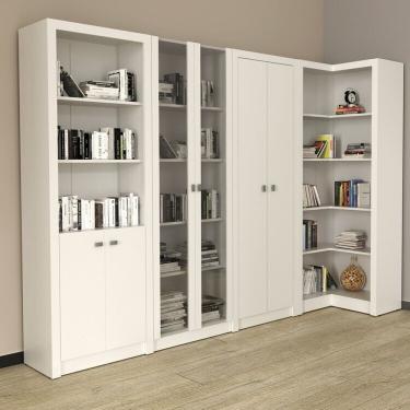 Imagem de Kit 4 Armários Multiuso De Escritório Com 6 Portas Branco