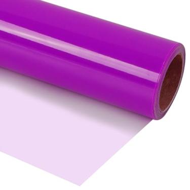 Imagem de guangyintong Rolos De Vinil Fluorescente Transferência Calor Roxo Neon Htv, 30,5 Cm X 3,6 M, Elástico, Macio, Para Passar A Ferro Em Camisetas, Fácil Cortar Com Máquina E Design Remoção Ervas Daninh