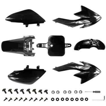Imagem de PRO BAT Kit De Para-Lamas Plástico Com 7 Peças Para Crf50, Carenagem Completa Motocicleta Xr50, Compatível Crf 50 Xr Sdg Ssr 107 110 125, Pit Dirt Bike, Vermelho E Preto