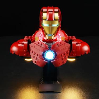 Imagem de BRIKSMAX Kit de luz 2.0 para busto Lego Iron Man MK4 - Iluminação LED inovadora compatível com Lego Marvel 76327 - Conjunto Lego não incluído