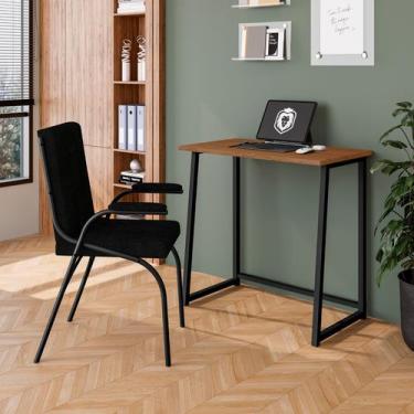 Imagem de Escrivaninha Fit Dobrável- Home Office- Preto/Canela - Art Panta