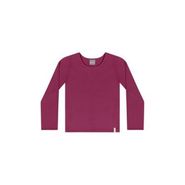Imagem de Blusa Manga Longa Básica para Menina Quimby, Rosa escuro, 6