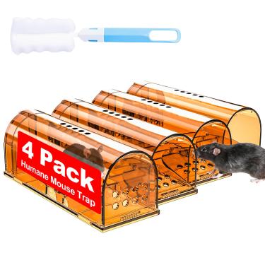 Imagem de Wanqueen Pacote Com 4 Ratoeiras Humanas Que Não Matam, Armadilhas Reutilizáveis Para Ratos Pequenos, Ambientes Internos E Externos