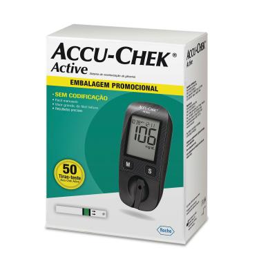 Imagem de Kit Monitor de Glicemia Accu-Chek Active 50 Tiras