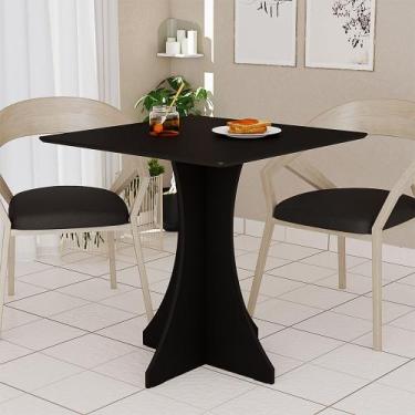 Imagem de Mesa de Jantar Quadrada Lara 4 Lugares 70x70 Base em X em Mdf - Preto 