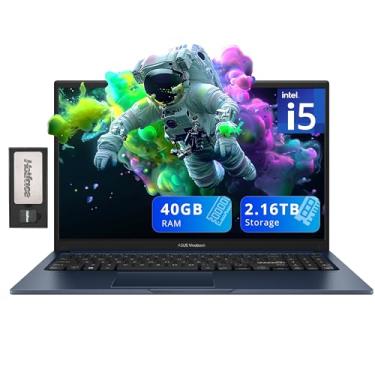 Imagem de ASUS Laptop empresarial Vivobook 15, tela FHD de 15,6 polegadas, Intel i5-1235U, 40 GB de RAM, armazenamento de 2,16 TB (SSD de 2 TB + conjunto de estação de ancoragem de 160 GB), gráficos Intel Iris
