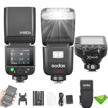 Imagem de Godox V480 C V480-C Flash TTL para câmeras Canon com gatilho XProII-C, GN50 1/8000 HSS, tempo de reciclagem de 1,7 s, sem fio 2,4 G, bateria de íons de lítio, tela sensível ao toque, flash