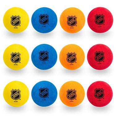 Imagem de Franklin Sports Bolas de hóquei no joelho – Mini bolas de espuma de hóquei para crianças – 12 bolas de espuma macia – cores sortidas – Bolsa com cordão