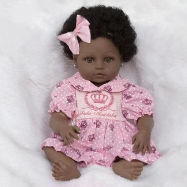 Imagem de Bebe Tipo Reborn Baby Negra Realista Vários Acessórios Fofa - Cegonha 