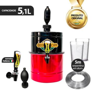 Imagem de Chopeira Portatil Alum Cores 5,1l Torneira + 2 Copos e Serpentina - TK