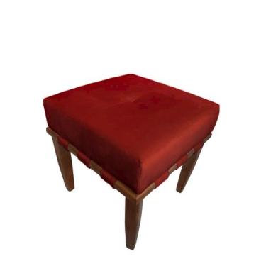 Imagem de Banqueta Puff quadrado vermelho pé palito - Roggi HD
