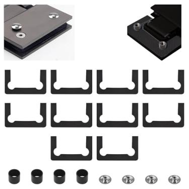 Imagem de UFURMATE Conjunto de tapetes de borracha para dobradiças de porta de chuveiro, kit de substituição de dobradiça de vidro antiderrapante, 10 peças de juntas e 4 peças de anéis e 4 peças de capas