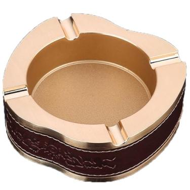 Imagem de Cinzeiro de metal, renda, couro, cinzeiro de mesa, cinzeiro adequado para terraço ao ar livre, decoração de escritório em casa e festa