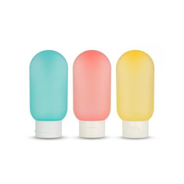 Imagem de Kit de Frascos para Viagem 60ml 3 Peças Porta Shampoo Sabonete Creme Antivazamento Compacto Reutilizável Fácil de Usar Seguro Cosméticos