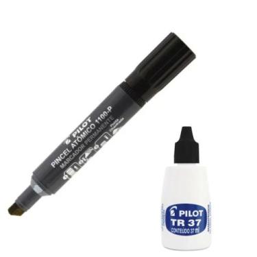 Imagem de Pincel atomico permanente preto 1110+reabastecedor tr- pilot