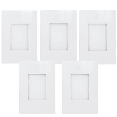 Imagem de Kit 5 Balizador Luminária P/ Parede Escada Embutir Caixa 4X2 - Megalux