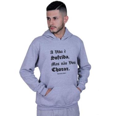 Imagem de Moletom Unissex Canguru Racionais Mcs A vida - Lafre, Cinza, P