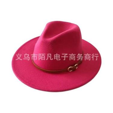 Imagem de Chapéu Feminino De Feltro De Lã Para Outono/Inverno Com Fivela Estilo 