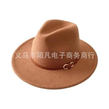 Imagem de Chapéu Feminino De Feltro De Lã Para Outono/Inverno Com Fivela Estilo 