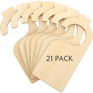 Imagem de Pacote com 21 divisórias em branco, divisória de tamanho de armário de madeira, divisórias de armário suspensas para roupas de bebê e berçário