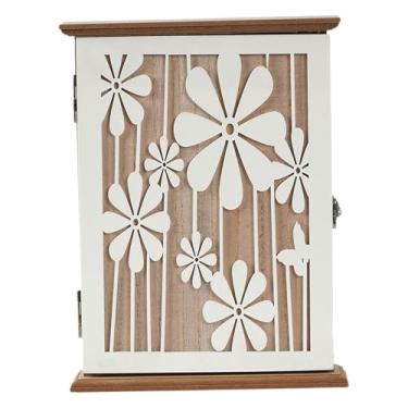 Imagem de MERIGLARE Caixa de chaves, porta-chaves, organizador de parede multifuncional para apartamentos, armazéns, áreas internas e externas, casas e hotéis, Margarida