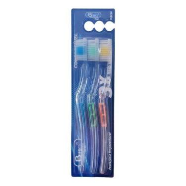 Imagem de Escova De Dente Maçía Adulto Cerdas Branca Kit , 3 Unidades - Bio