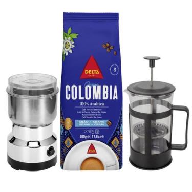 Imagem de Café Delta Q Torrado Grão Prensa Francesa 600Ml Moedor Inox