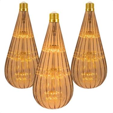Imagem de Kit 3 Lâmpadas Led Taschibra Vintage Fireworks BT125 E27 Bivolt, 2200K