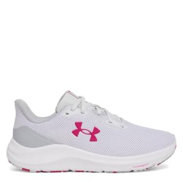 Imagem de Under Armour Charged Pursuit 4 Tênis feminino, (023) Cinza distante/cinza moderno/fúcsia sombreado, 34