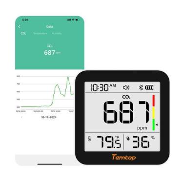 Imagem de Monitor de CO2 Temtop C10 2º monitor de qualidade do ar interno