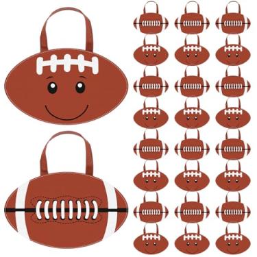 Imagem de Maxdot 24 peças de sacos de lembrancinha de festa de futebol com tema de futebol, sacos de presente de festa com alças, saco de guloseimas não tecido, saco de doces para crianças, adultos, esportes