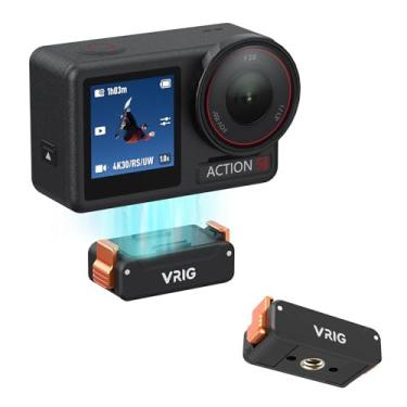 Imagem de VRIG Suporte adaptador magnético de liberação rápida para DJI Osmo Action 5 Pro, com orifício de parafuso de 1/4 / conexão adaptadora, expansão para acessórios Osmo Action 4/Action 3/DJI OSMO 360
