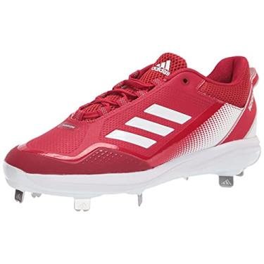 Imagem de adidas Tênis de beisebol masculino Icon 7, Branco/Team Power Red/Solar Red, 17