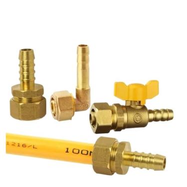 Imagem de 1 peça 1216 Farpa de tubo de alumínio 11,5 mm junta liga e desliga válvula de esfera para tubos de gás de alumínio 1/2 (válvula)