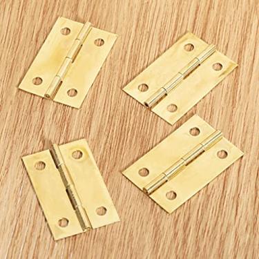 Imagem de 4 peças 34 * 22 mm dobradiças decorativas móveis caixa de madeira armário dobradiça de porta de armário com parafusos antigos (cor: cinza)