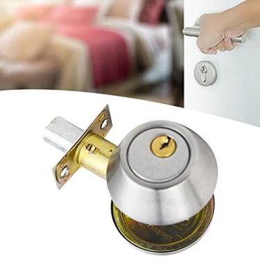 Imagem de Generic Fechadura de Botões, Maçaneta de Porta Com Chave de Segurança Universal de Face única de Entrada para Banheiro (Prata)