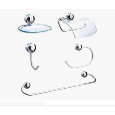 Imagem de Kit Acessórios Banheiro 5 pçs Twister - Steel Designer