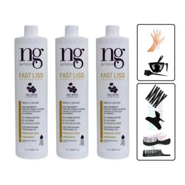 Imagem de Kit 3 Fast Liss Redutor De Volume Ng De France 1000ml